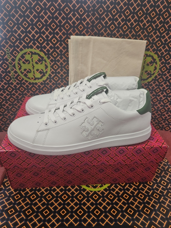 Tory Burch Shoes - Tory Burch Double T Howell Court Sneaker White Argula Size 9